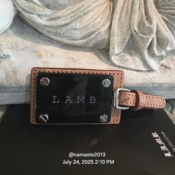 L.A.M.B. Gwen Stefani Leather Bag Charm Tag Designer Vintage #150 - Picture 4 of 8